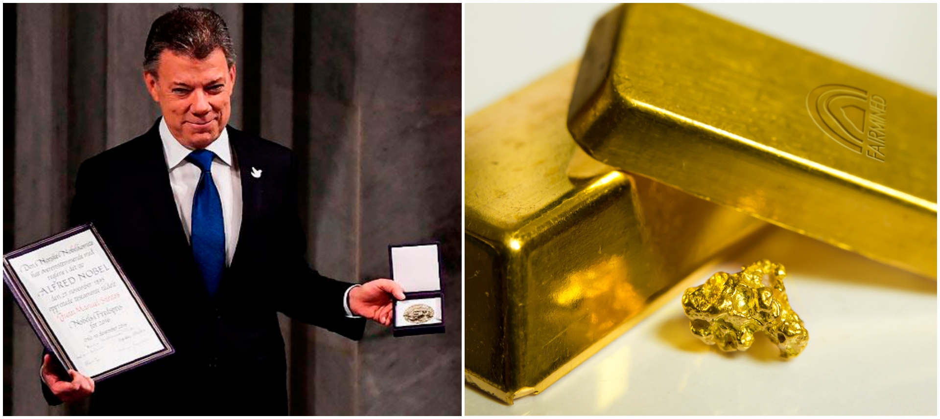 El oro colombiano Fairmined brilla en la entrega del nobel de paz