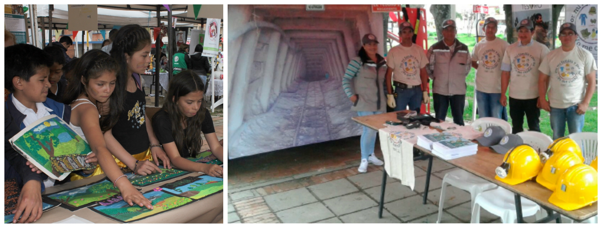 Sensibilizando los mineros artesanales sobre las prácticas de seguridad minera a través de ferias campesinas